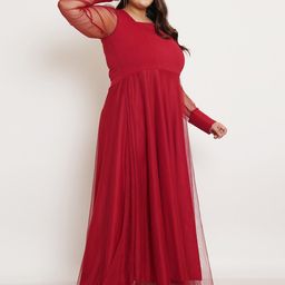 U&F Beyond Plus Size Net Maxi Dress image 5