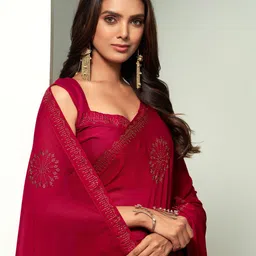 Sangria Embroidered Saree-image-70