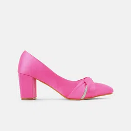 CORSICA Pointed Toe Twisted Embellished Party Block Pumps image 3