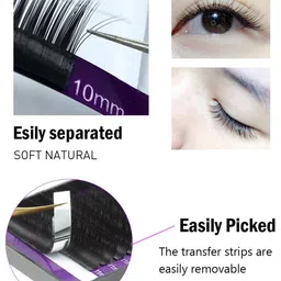 NAGARAKU Individual Premium Classic Matte Synthetic 16 Rows Eyelash Extensions - Curl J image 3