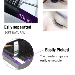 NAGARAKU Individual Premium Classic Matte Synthetic 16 Rows Eyelash Extensions - Curl B image 2