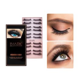 IMAGIC 10 Pairs Black Natural & Soft Handmade 3D False Eyelashes - L09 image 2