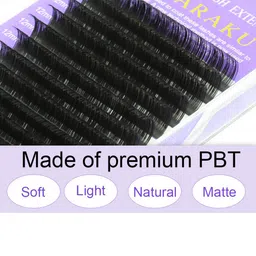 NAGARAKU Premium Classic Matte Black 16 Rows Synthetic Eyelash Extensions - Curl D image 4