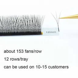 NAGARAKU W 3D Volume Premade Cluster 12 Rows Eyelash Extension - Curl C image 2
