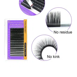 NAGARAKU Premium Classic Matte Black 16 Rows Synthetic Eyelash Extensions - Curl D image 3