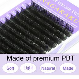 NAGARAKU Premium Classic Matte Black 16 Rows Synthetic Eyelash Extensions - Curl J image 2