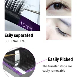 NAGARAKU Individual Premium Classic Matte Synthetic 16 Rows Eyelash Extensions - Curl J image 5