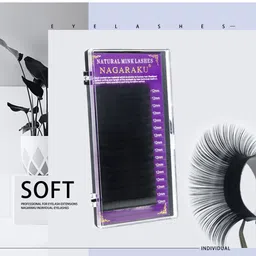 NAGARAKU Individual Premium Classic Matte Synthetic 16 Rows Eyelash Extensions - Curl D image 5
