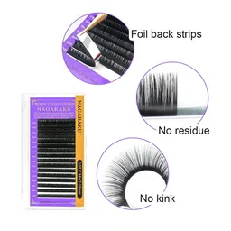 NAGARAKU Premium Classic Matte Black 16 Rows Synthetic Eyelash Extensions - Curl C image 2