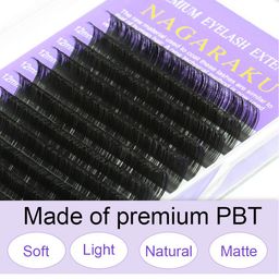 NAGARAKU Premium Classic Matte Black 16 Rows Synthetic Eyelash Extensions - Curl C image 5
