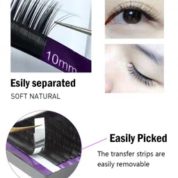NAGARAKU Premium Classic Matte Black 16 Rows Synthetic Eyelash Extensions - Curl C image 4
