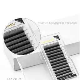 NAGARAKU Black 12 Rows Tray Volume Matte Premade Cluster Fans Eyelash Extensions - Curl C image 3