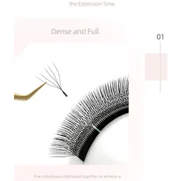 NAGARAKU Matte Black 5D W Shape Premade Cluster Fans Eyelash Extensions - Curl D 0.07/15 image 5