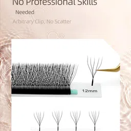 NAGARAKU Volume Matte Premade Cluster Fans False Eyelash Extensions - Curl C image 4