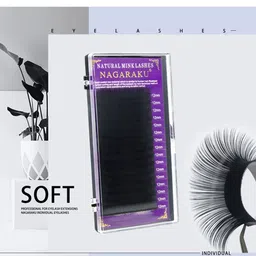 NAGARAKU Premium Classic Matte Black 16 Rows Synthetic Eyelash Extensions - Curl J image 5