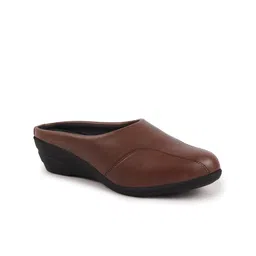 FAUSTO Round Toe Wedge Heeled Mules image 5