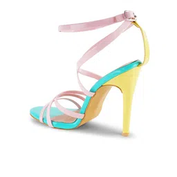 JM Looks Strappy Open Toe Slim Heels With Ankle Loop image 4