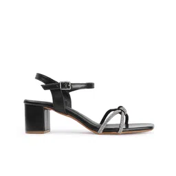 Mast & Harbour Printed Party Block Sandals with Buckles image 3
