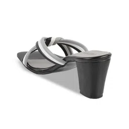 Metro Textured Open Toe Block Heels image 4