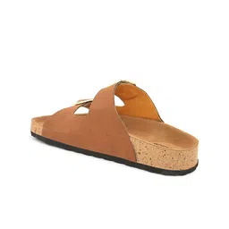 HERE&NOW Buckle Detailed Leather Open Toe Flats image 3