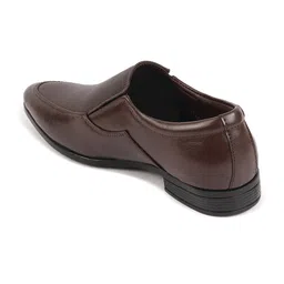FAUSTO Men Textured Pointed Toe Formal Slip-On Shoes image 4