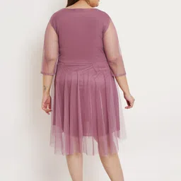 U&F Beyond Plus Size Net Fit & Flare Dress image 4