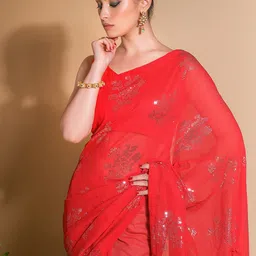 Sangria Ethnic Motifs Embellished Sequinned Saree-picture-31