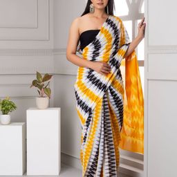 shivanya  handicrafts Shivanya Handicrafts Pure Cotton Block Print Saree With Blouse Piece image 2