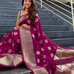RASVRITI Ethnic Motifs Woven Design Zari Pure Silk Kanjeevaram Saree image 2