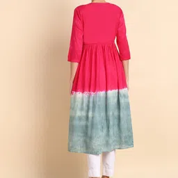 Maaesa Tie and Dye Dyed A-Line Midi Front Open Cape Dress image 2