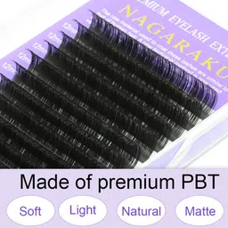 NAGARAKU Individual Premium Classic Matte Synthetic 16 Rows Eyelash Extensions - Curl DD image 2