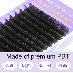NAGARAKU Premium Classic Matte Black 16 Rows Synthetic Eyelash Extensions - Curl C image 4