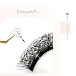 NAGARAKU Matte Black 5D W Shape Premade Cluster Fans Eyelash Extensions - Curl D 0.07/13 image 3