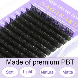NAGARAKU Premium Classic Matte Black 16 Rows Synthetic Eyelash Extensions - Curl DD image 4