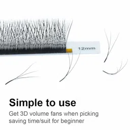 NAGARAKU W 3D Volume Premade Cluster 12 Rows Eyelash Extension - Curl C image 4