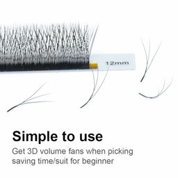 NAGARAKU W 3D Bloom Volume Premade Cluster 12 Rows Eyelash Extension - Curl C - 0.07/14 image 4