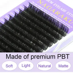 NAGARAKU Premium Classic Matte Black 16 Rows Synthetic Eyelash Extensions - Curl C image 5