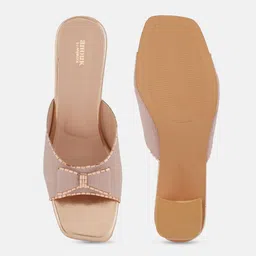 Anouk Rose Gold-Toned Embellished Open Toe Block Heels image 4