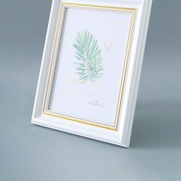 Kuber Industries White & Gold Toned Self Design MDF Table Photo Frames image 4
