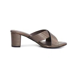 Elevato Basics Women Cross Strap Open Toe Block Heels image 5