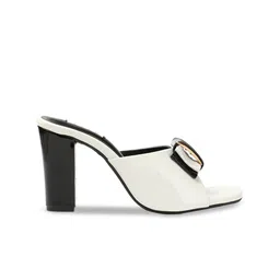 ELLE Buckle Embellished Open Toe Block Heels image 5