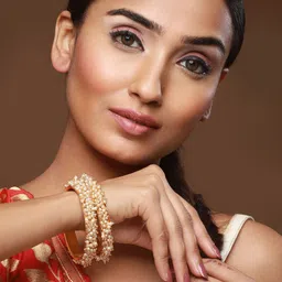 Anouk Set Of 2 Gold-Plated  Pearl Beaded Bangles-image-24