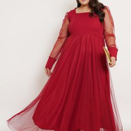 U&F Beyond Plus Size Net Maxi Dress image 3