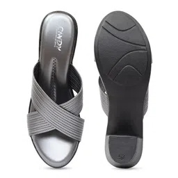Cindy Textured Open Toe Block Heeks image 5