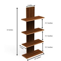 Home Sparkle Brown MDF 4 Tier Utility Column Spine Floating Wall Shelf image 5