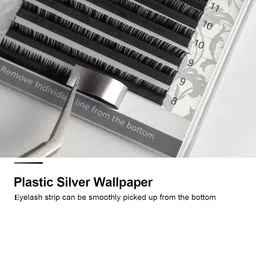 NAGARAKU Premium Classic Matte Black 16 Rows Synthetic Eyelash Extensions - Curl D image 5