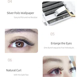 NAGARAKU Black 5D W Shape Volume Premade Cluster Fans Eyelash Extension - Curl D - 0.07/10 image 4