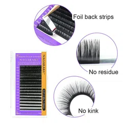 NAGARAKU Individual Premium Classic Matte Synthetic 16 Rows Eyelash Extensions - Curl DD image 4