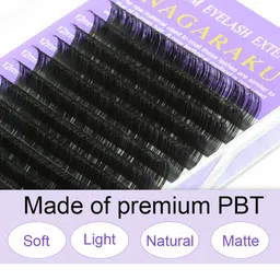 NAGARAKU Individual Premium Classic Matte Synthetic 16 Rows Eyelash Extensions - Curl J image 3