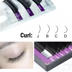 NAGARAKU Individual Premium Classic Matte Synthetic 16 Rows Eyelash Extensions - Curl D image 3